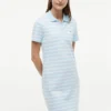 Robe polo en piqué stretch rayé