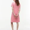 Robe polo en piqué stretch rayé