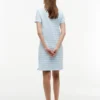 Robe polo en piqué stretch rayé