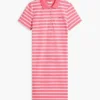 Robe polo en piqué stretch rayé