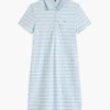 Robe polo en piqué stretch rayé