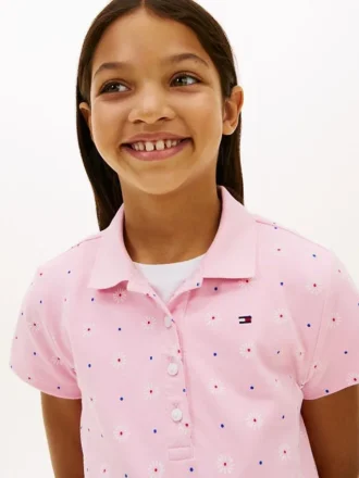 Robe polo à imprimé floral intégral pour enfant
