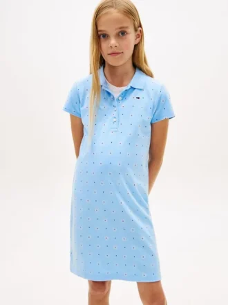 Robe polo à imprimé floral intégral pour enfant