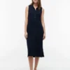 Robe polo midi sans manches en piqué Robe polo midi sans manches en piqué