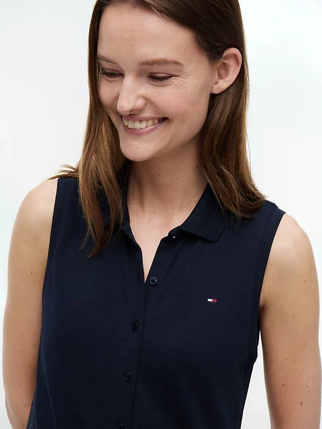Robe polo midi sans manches en piqué Robe polo midi sans manches en piqué