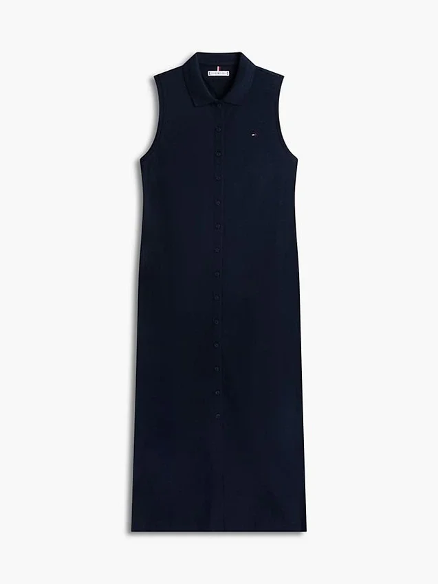 Robe polo midi sans manches en piqué Robe polo midi sans manches en piqué