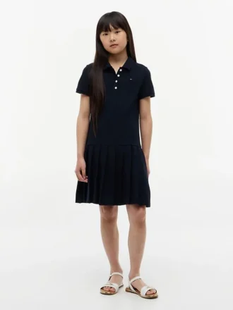 Robe polo plissée extensible pour enfants