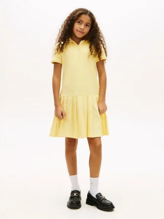 Robe polo plissée extensible pour enfants