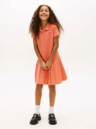 Robe polo plissée extensible pour enfants