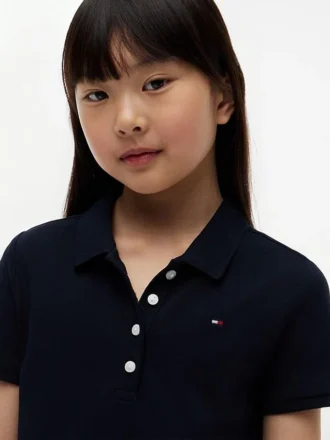 Robe polo plissée extensible pour enfants