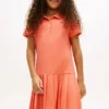 Robe polo plissée extensible pour enfants Robe polo plissée extensible pour enfants