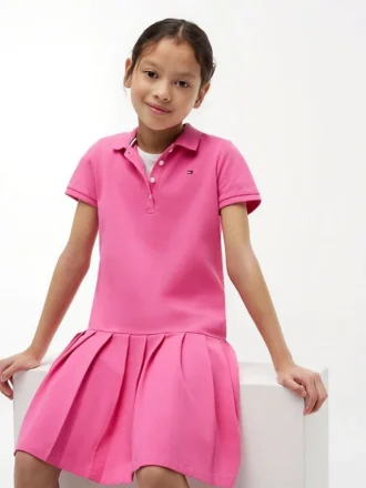 Robe polo plissée extensible pour enfants