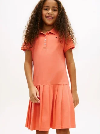 Robe polo plissée extensible pour enfants