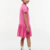 Robe polo plissée extensible pour enfants Robe polo plissée extensible pour enfants