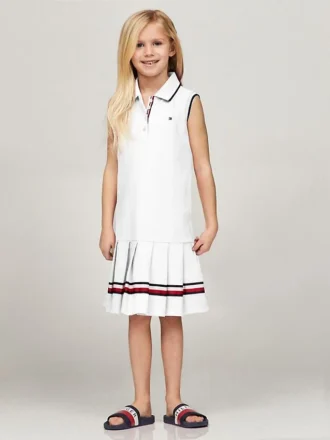 Robe polo plissée sans manches pour enfant