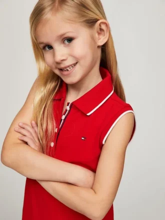 Robe polo plissée sans manches pour enfant