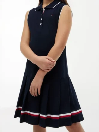 Robe polo plissée sans manches pour enfant