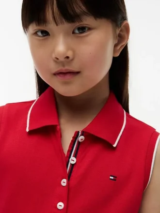 Robe polo plissée sans manches pour enfant