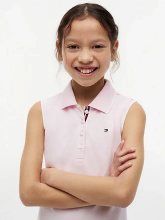 Robe polo plissée sans manches pour enfant