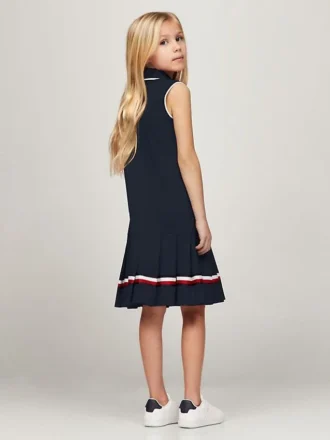 Robe polo plissée sans manches pour enfant