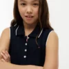 Robe polo plissée sans manches pour enfant