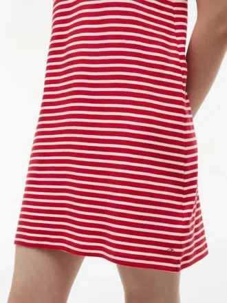 Robe polo rayée en interlock avec boutons dorés