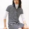 Robe polo à rayures coupe ajustée