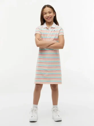 Robe polo à rayures multiples pour enfant