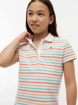 Robe polo à rayures multiples pour enfant
