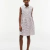 Robe polo sans manches à rayures pour enfant Robe polo sans manches à rayures pour enfant
