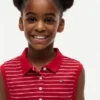 Robe polo sans manches à rayures pour enfant Robe polo sans manches à rayures pour enfant