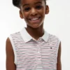 Robe polo sans manches à rayures pour enfant Robe polo sans manches à rayures pour enfant