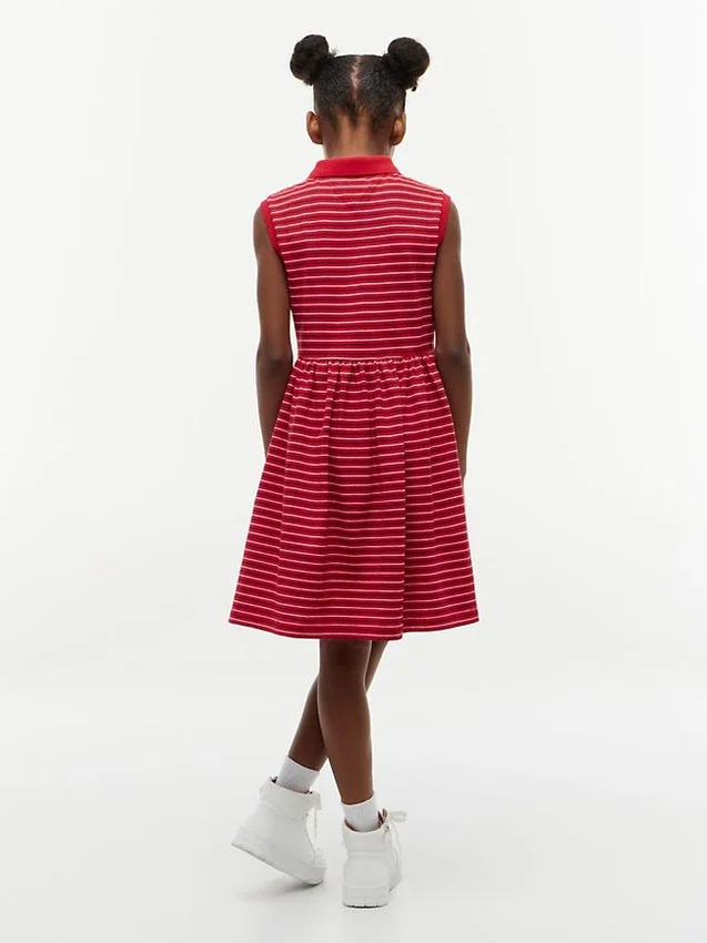 Robe polo sans manches à rayures pour enfant Robe polo sans manches à rayures pour enfant