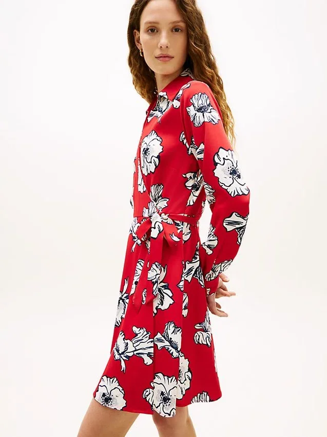 Robe portefeuille en crêpe à imprimé floral Robe portefeuille en crêpe à imprimé floral