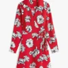 Robe portefeuille en crêpe à imprimé floral Robe portefeuille en crêpe à imprimé floral