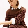 Robe-pull en laine et cachemire à rayures Robe-pull en laine et cachemire à rayures