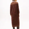 Robe-pull en laine et cachemire à rayures Robe-pull en laine et cachemire à rayures
