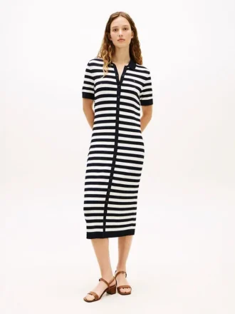 Robe-pull polo légère à rayures