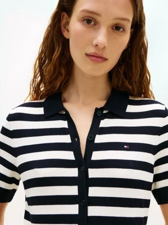 Robe-pull polo légère à rayures