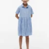 Robe rayée en coton et lin pour enfant
