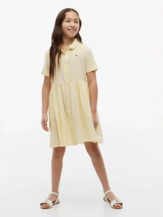 Robe rayée en coton et lin pour enfant