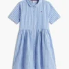 Robe rayée en coton et lin pour enfant