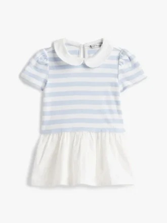Robe rayée en mélange de matières pour bébés