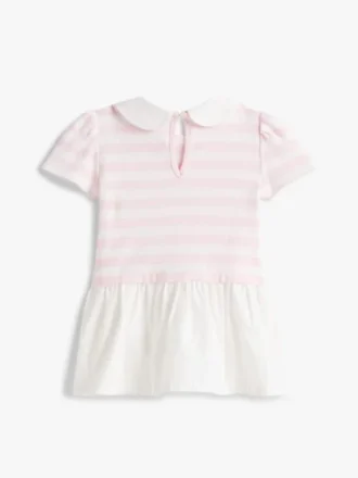 Robe rayée en mélange de matières pour bébés