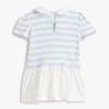Robe rayée en mélange de matières pour bébés Robe rayée en mélange de matières pour bébés