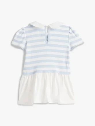 Robe rayée en mélange de matières pour bébés