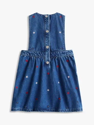 Robe-salopette en denim à fleurs pour enfant