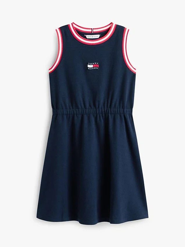 Robe sans manches pour enfant avec logo drapeau ondulé Robe sans manches pour enfant avec logo drapeau ondulé