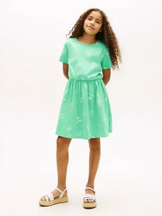 Robe t-shirt à motifs printaniers pour enfant