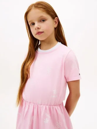 Robe t-shirt à motifs printaniers pour enfant
